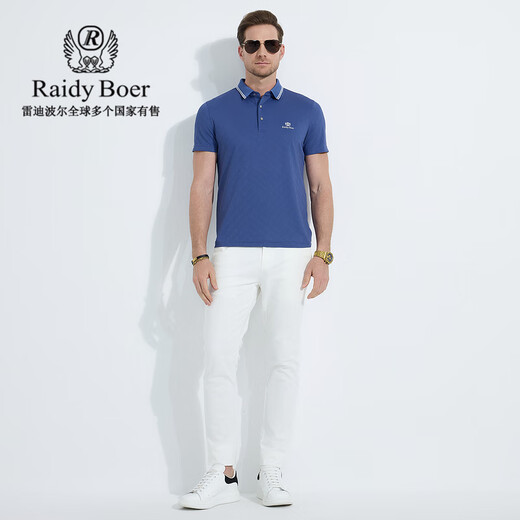 Raidy Boer / Ridy Boer [Mulberry Silk Old Qianfeng] 2025 Polo à manches courtes pour hommes d'été 7031 Bleu foncé L / 175/50