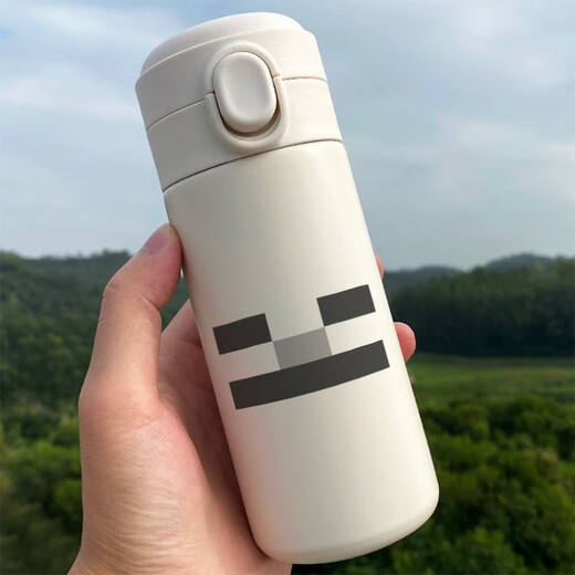 Howwande Mc Game Peripheral Water Cup Minecraft Thermos Cup Kuli Fear Bounce Cover Daily Sports Portable Grande Capacité Coupe BW1283 World 300ML Pop-Up Cup