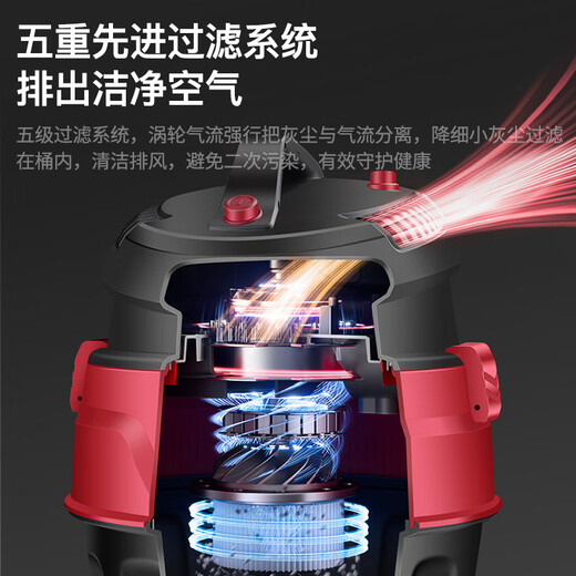 Puppy bucket vacuum cleaner household suction and mopping integrated 1800W high-power high-suction industrial vacuum cleaner dry and wet blowing three-purpose decoration beauty seam land reclamation cleaning multi-function T004S