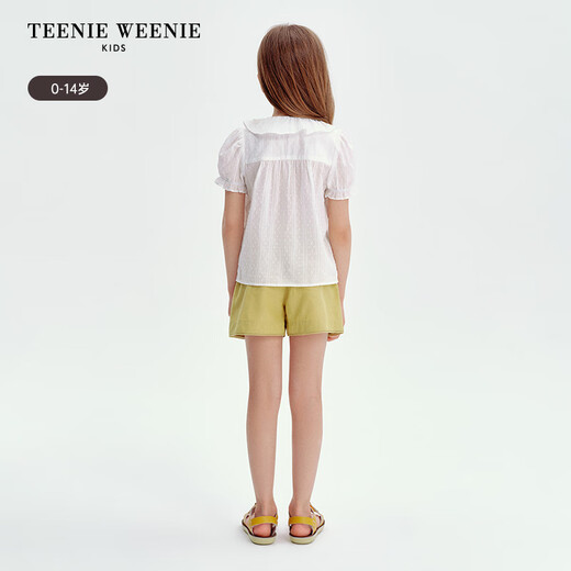Teenie Weenie Kids 25 Summer Girls Baby Doll Collar Puff Sleeve Shirt Ivory 120cm