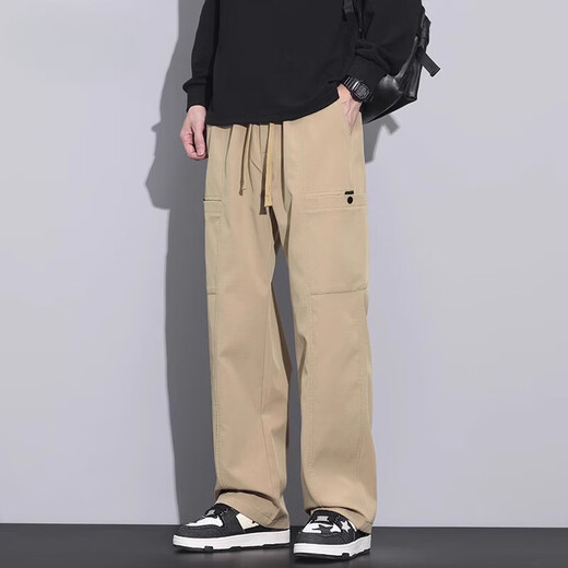 JEEP SPIRIT吉普工装休闲裤男士秋冬季男裤2025新款直筒裤伞兵运动长裤子加绒 9856军绿色 XL 【121-140斤】