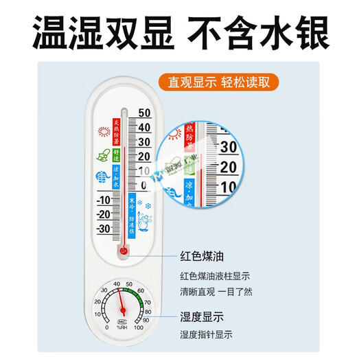 XMSJ Thermometer im Innen- und Außenbereich, Präzision trocken und nasse Thermometer Haus für Kinderzimmer mit Wandmontierter.