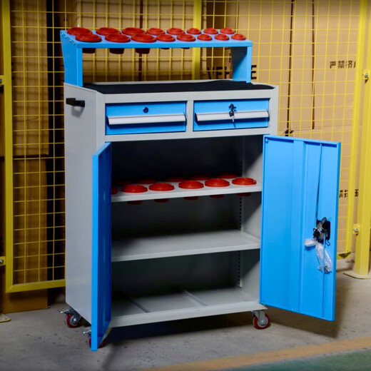 Kezitu heavy-duty drawer CNC machining center tool cabinet CNC tool management car cabinet BT40BT50bt30 tool handle rack heavy-duty high-end model with larger two-drawer BT50+top 12 knives