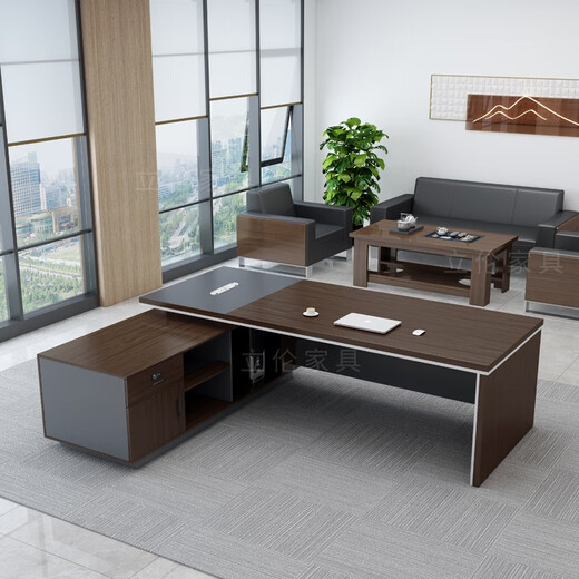Li Lun boss desk office desk and chair combination office president desk simple modern executive desk 1.6 meters boss desk