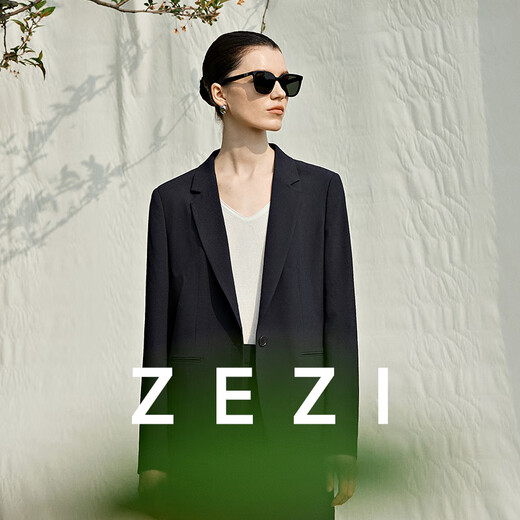 ZEZI Raindrop Suit Imported NIKKE100 Wool Suit Suit Women's Casual Suit Business Commuting Professional Wear Spring and Summer Raindrop Suit Twilight Blue L (110-120Jin Jin equals 0.5 kg)