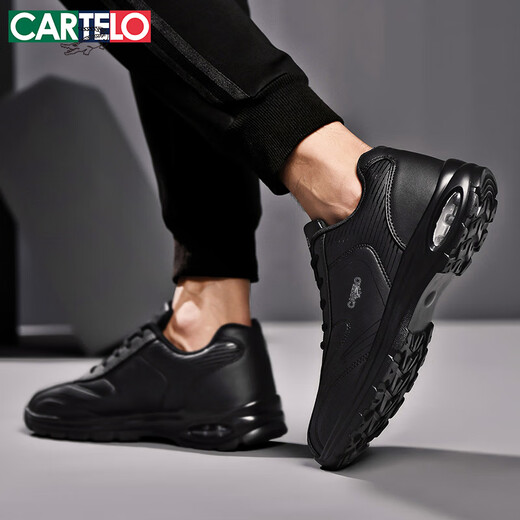 
Katile crocodile shoes men's shoes 2025 summer new fashion casual shoes men's trendy versatile thick sole cushion sports running shoes 9908 black 42