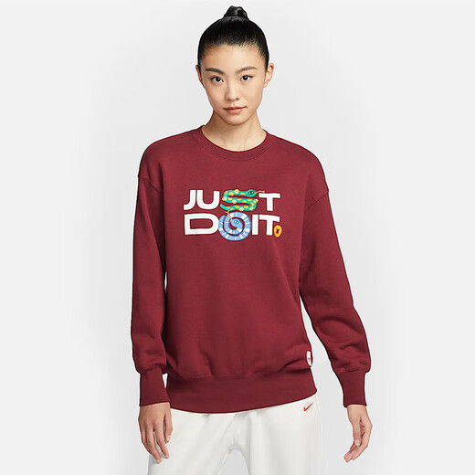 耐克(NIKE)女 蛇年限定春秋圆领卫衣 休闲运动 HV8462-677红 L