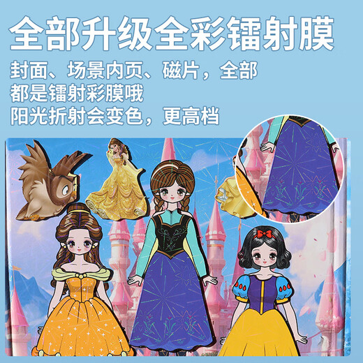 Ditu Magnetic Quiet Book Girl Großer Meerjungfrau Nine Prinzessin Dress Up Magnetpaste DIY Handmade Spielzeuggeschenk 5-9 [Magnetmodell 2] Neun Prinzessin + Meerjungfrau