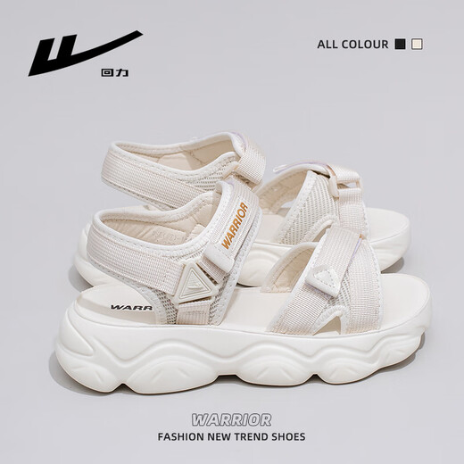 Zurückziehen Damenschuhe Sommer neue lässige Sandalen für Damen Sport-Strandschuhe mit dicken Sohlen für Damen 1449 Beige 39