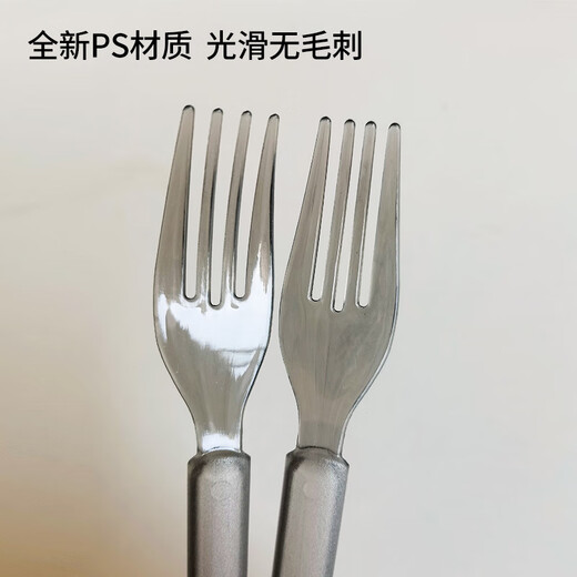 Meikejie disposable American-style forks and spoons, individually packaged take-out plastic forks, fruit salad dessert forks, light eating pasta forks, individually packed economical forks, 100 pieces