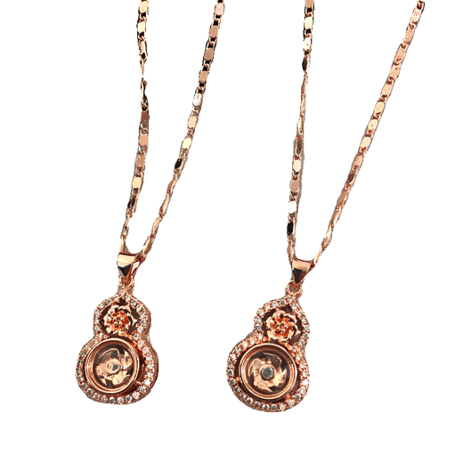Shi En Light Luxury Windmill Rose Gold Gourd Necklace 18k Gold Shi Lai Run Pendant Women's Smart Rotating Color-plated Gold Necklace Rose Gold Gourd Single Pendant Does Not Come With a Chain