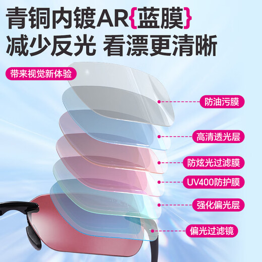 Xiaofengxian fishing glasses for bleaching, special backlighting and sharpening polarizers, AR clip-on outdoor sunglasses, strong light myopia sunglasses, burgundy sharpening polarized glasses
