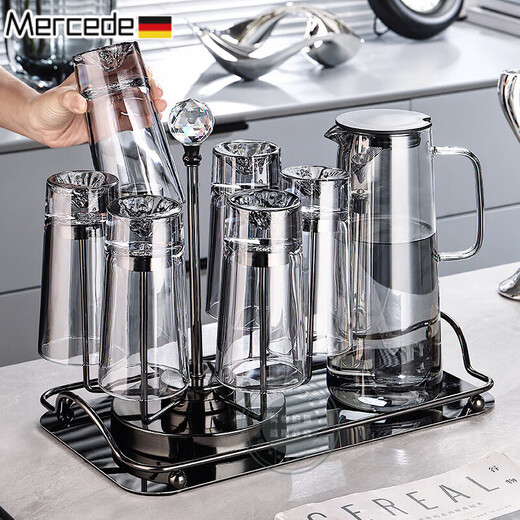 Mercede German Seiko Crystal Glass Water Cup Home Set Family Living Room Hospitality Tea Cup Drink Set Ash Snow Mountain Cup Six Sets 12