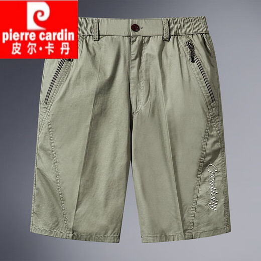 
Pierre cardin pure cotton shorts men's summer thin zipper pocket casual five-point pants middle-aged and elderly loose large size daddy mid-size T-9871 military green XL weight 100-125 Jin [Jin equals 0.5 kg]