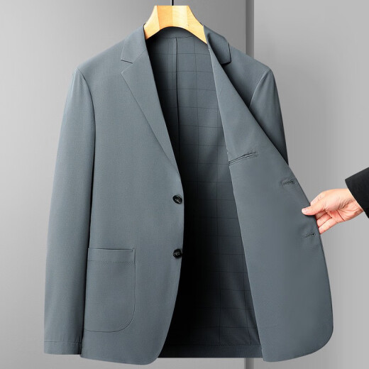 LESS IS MORE LILANZ利郎春夏季薄款西服外套弹力透气休闲西装抗皱免烫商务高端上衣男 9928蓝色 均码 170/m