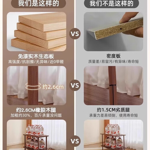 实木边几沙发旁边柜迷你小茶几茶桌置物架客厅家用简易床头边桌子 【进口全实木】80*40*55cm 胡桃