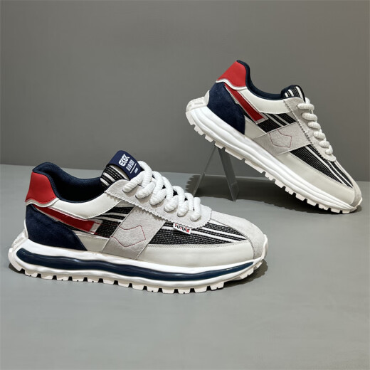 Forrest Gump Shoes Men's 2025 Spring Nuevos zapatos para hombres Versión coreana Bloqueo de color Zapatos casuales versátiles suaves SOLO zapatos deportivos transpirables EC88-695 41