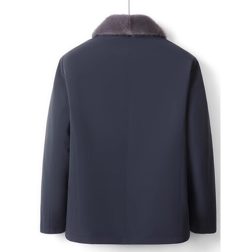 West Tour Nikki Men's Mink Liner Middle-aged and Old Short Winter Parka Haining Fur Jacket Mink Coat Men's Whole Mink Dark Navy (Gray Mink Velvet Whole Liner) 170/L