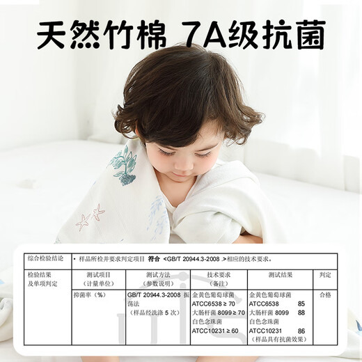 
Beigu Beigu children's ice silk blanket summer baby cover quilt bamboo fiber cool kindergarten air conditioning quilt underwater world