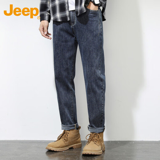Jeep (Jeep) Amerikanische High-End-Jeans für Männer losen geradeausschnitte Trends Sommer 2025 neue lässige lange Hosen für Männer 6621 Schwarzer Jeep [Counter Elecine] 28 Empfohlen 90-105Jin [Jin entspricht 0,5 kg]