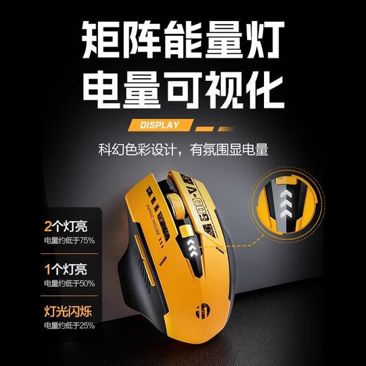 INPHIC Genuine direct sales A9 Bluetooth three-mode wireless mouse office silent USB charging game e-sports League of Legends cf notebook desktop computer universal INPHIC A9 wireless Bluetooth mouse-Bumblebee official three-mode Mecha Bee