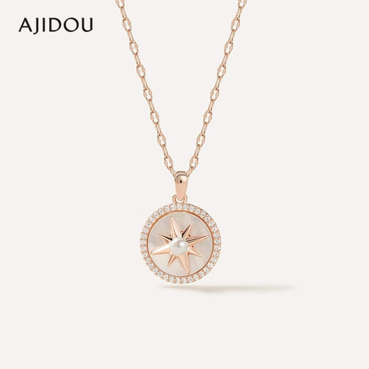 AJIDOU Ajidou sweater chain for women, trendy temperament, shell star jewelry, clavicle chain, birthday gift for women, rose gold