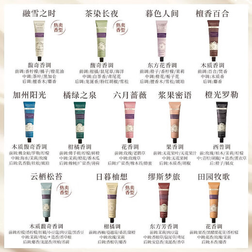 Runpei fragrance hand cream souvenir (tea dye + sandalwood + melting snow) moisturizing and hydrating birthday gift 75g*3 pieces