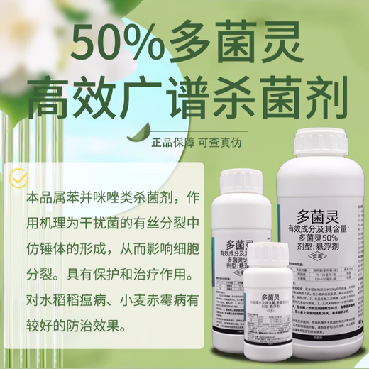 50%多菌灵杀菌剂果树瓜果蔬菜土壤杀菌花卉植物杀菌药白粉稻瘟病 1000g