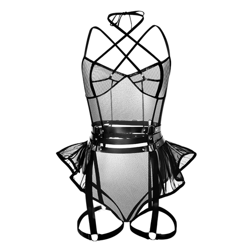 Kiss Toy性感情趣内衣吊带连体衣黑丝袜角色扮演睡衣套装 女魔术师 M码(建议体重100-120斤)