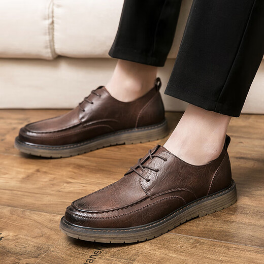 Prince Yierkang Echtes Leder -Herren -Slipper Lazy Trend Frühlingsschuhe Britische Freizeitlederschuhe Koreanische Version Bohne Doodle Schuhe Männer Wenzhou Lederschuhe 3518 Schwarz (Innenhöhe erhöht sich 6 cm) 39
