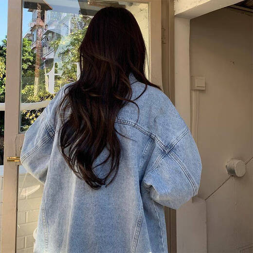 Gtyuwvg Jeansjacke für Frauen Frühling und Herbst koreanische Stil Lose Denim Jacke Fette MM Hatless Jacket Trendy Top Jacke Denim Kleidung 9926# Black S Empfohlen 80-100jin [Jin ist gleich 0,5 kg]