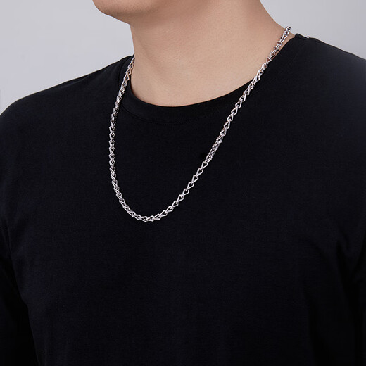 Saturday Fortune (ZLF) PT950 platinum necklace men's platinum chain domineering men's trendy brand melon seed chain 54cm-58.39g