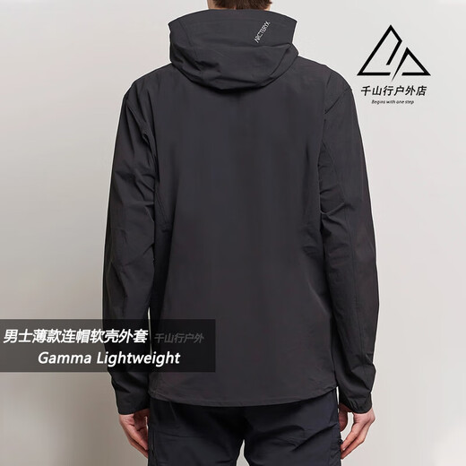 始祖鸟（ARC'TERYX）Arcteryx Gamma Lightweight 户外防风软壳夹克外套男9196 黑色连帽-Black M