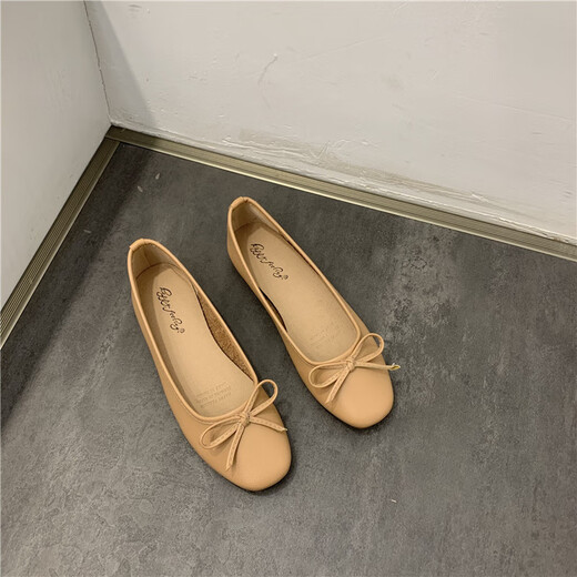 S.SOFEA zapatos de frijoles estilo hadas cómodos zapatos de tacón plano suave para mujeres Spring 683-10 Negro 38