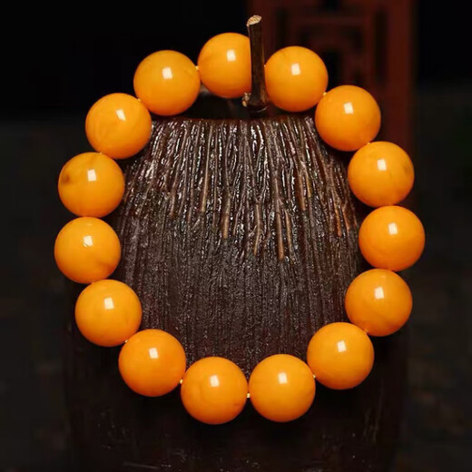 Confucian style, with national inspection certificate, natural raw mineral authentic old beeswax bracelet for men and women, single circle chicken oil yellow beeswax bracelet, old beeswax 18mm (generous men's style)