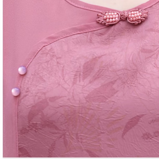 Ye Yi Middle-aged and Elderly Dresses, Mother-in-law and Mom Summer Dresses, 50-year-old fashionable middle-aged women's fake two-piece chiffon skirts, 6625 pink 2XL Recommended 100-115Jin [Jin equals 0.5 kg]
