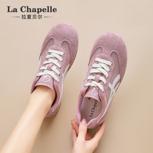 LA CHAPELLE SAPOS MUJERES SOMPLES SOMPLOS COMENDIDOS ALMENTRACIONES ALEMENTOS PARA MUJER 2025 Nuevo verano de malla delgada versátiles versátiles casuales zapatos planos rosa XXE6625-2 39