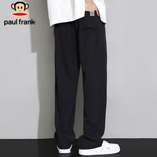 大嘴猴（paul frank）休闲裤男士裤子男夏季宽松运动卫裤垂感阔腿男裤 黑色 2XL