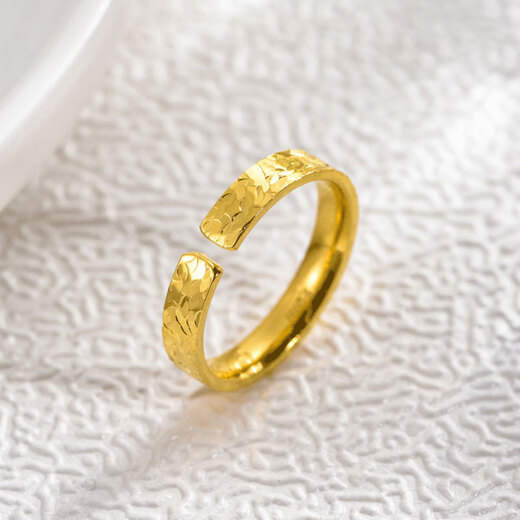 Iosn gold broken ice ring women's new style pure gold 999 pure gold starry sky flashing solid live jewelry for girlfriend broken ice 1.67g