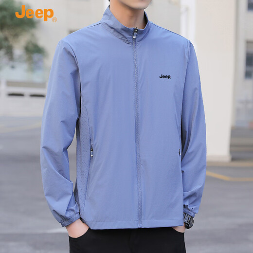 Jeep (JEEP) sun protection clothing, summer, light, cool, anti-UV, breathable, outdoor fishing men's stand-up collar jacket, Father's Day gift