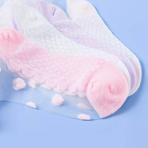 Носки Disney Girls Summer Thin Children's Socks Летние кружевные короткие носки хрустальные шелковые сетки носки UF1001 Butterfly 20-22