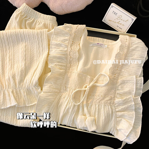 姿伟祺春秋睡衣女提花棉质长袖家居服 9904灰色【长袖+长裤】 185 XXL