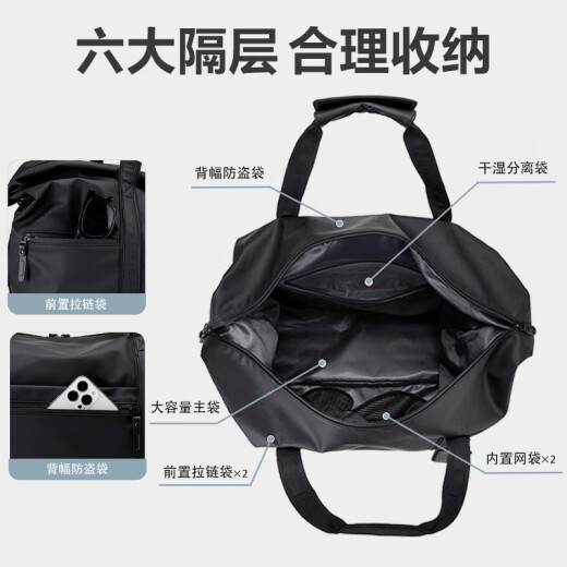 VICTORIATOURIST旅行包男大容量手提包干湿分离运动健身包短途出差行李袋V7082