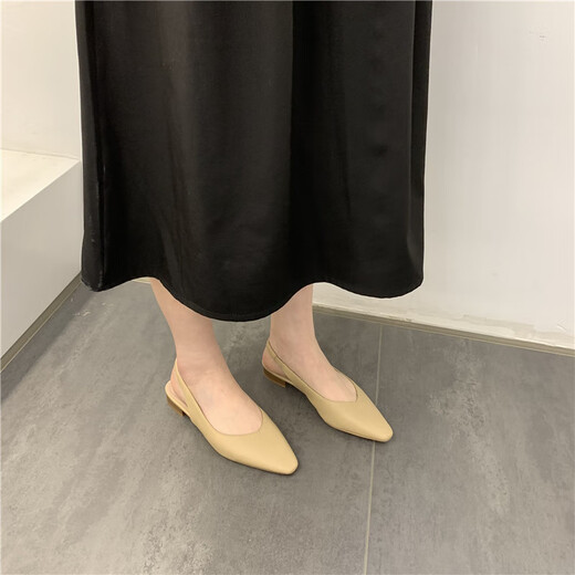 S.SOFEA Baotou Sandals para mujeres en verano zapatos individuales estilo hadas 687-2 negro 37