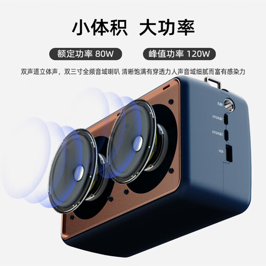 Lanyin Q12 electric blowpipe saxophone special speaker guitar playing and singing live broadcast internal recording instrument outdoor portable Bluetooth speaker Q12-Zang Lan full set of accessories + storage bag