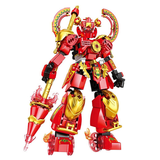 Mindi 2025 Новый мелкозернистый строительный блоки Nezha Mecha Boy собрал игрушки 6-12 лет, модельный подарок M1 становятся Haotian Mecha 757 частиц