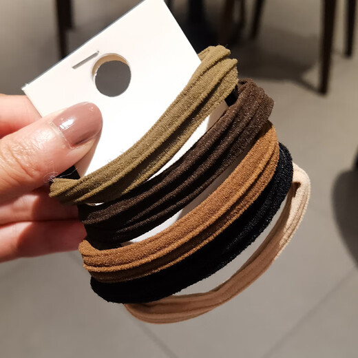 Demina 10-pack, high elasticity and non-hurt hair elastic band, hair ball hair circle, headband for girls, high-end hair rope, mixed color towel ring, 10-pack