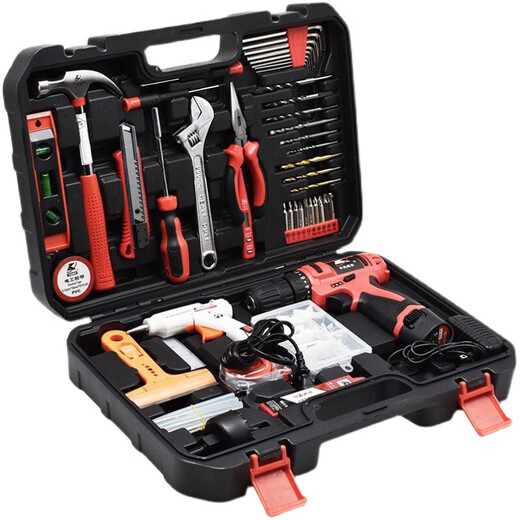 
Kraftwell 122-piece lithium-electric drill set daily household tool box hand drill tool set P3028A 109-piece 12V lithium-electric drill set invoice P2982A
