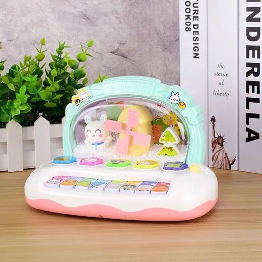 Mi Nong Children's Music Piano 0-1-3 Years Old Infant Early Education Baby Electronic Piano 6-December Toys Boys and Girls 2-4 Snowflake Music Piano [Bel Blue] Battery Version [3 Sections No. 5 Normal Battery]