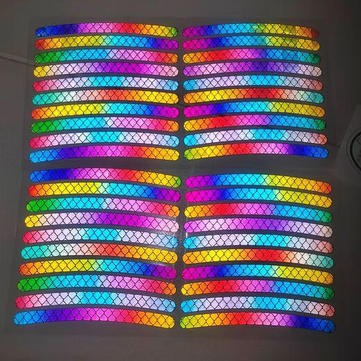 
Electric car colorful glitter wheel sticker personalized creative colorful tire warning sticker bicycle rainbow luminous sticker Rainbow luminous sticker 10 pieces/Colorful green